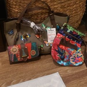 3 multi clolored bags